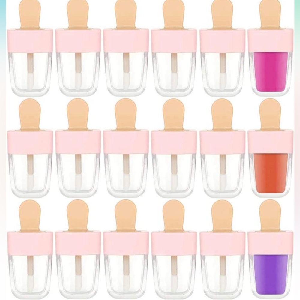 BRAND NEW 14 Pieces Pink Ice-cream Shaped Lip Gloss Tubes